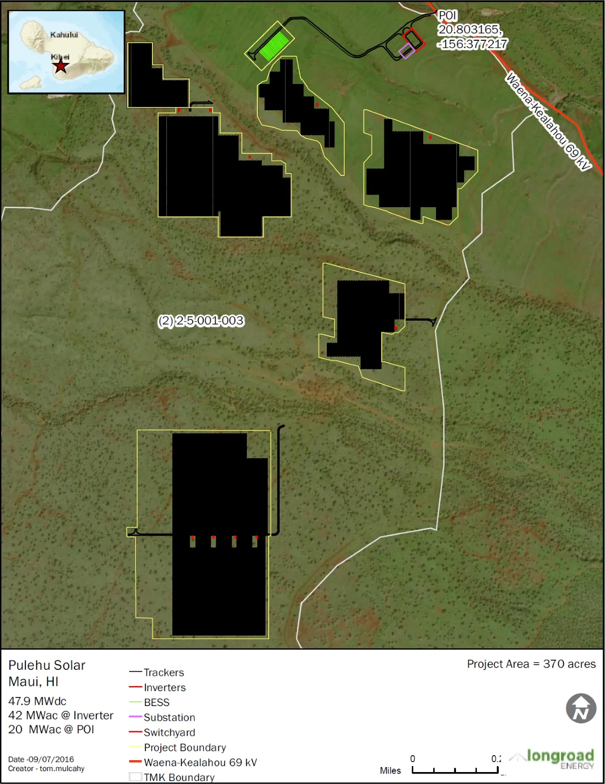 Pulehu Solar & Storage Project Site Plan