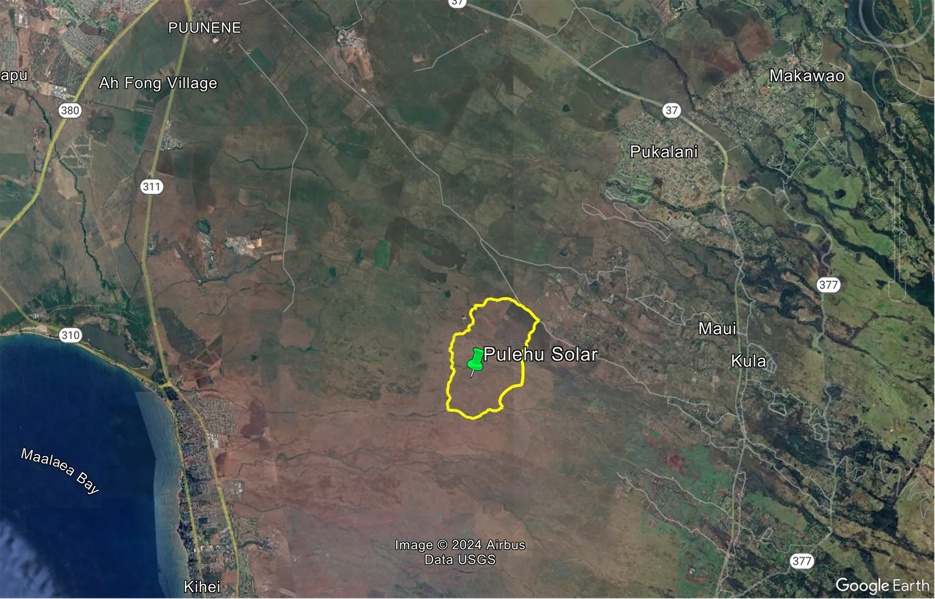 Pulehu Solar project location